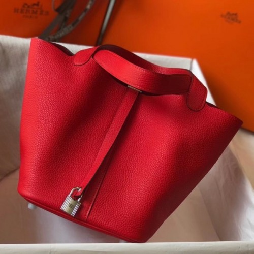 Hermes Picotin Lock 18 Bag K1 Rouge Grenat Clemence SHW