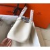 Hermes White Picotin Lock 18 Bag With Braided Handles