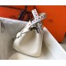 Hermes White Picotin Lock 18 Bag With Braided Handles