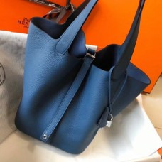 Hermes Picotin Lock 22 Bag In Blue Agate Clemence Leather Hermes Picotin Lock 22 Bag In Blue Agate Clemence Leather
