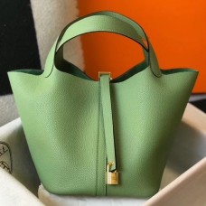 Hermes Vert Criquet Picotin Lock MM 22cm Handmade Bag Hermes Vert Criquet Picotin Lock MM 22cm Handmade Bag