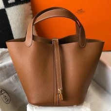 Hermes Brown Picotin Lock MM 22cm Bag