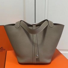 Hermes Grey Picotin Lock MM 22cm Bag