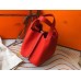Hermes Red Picotin Lock MM 22cm Bag
