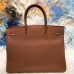 Hermes Brown Clemence Birkin 40cm Handmade Bag