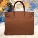 Hermes Brown Clemence Birkin 40cm Handmade Bag