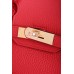 Hermes Red Clemence Birkin 40cm Handmade Bag