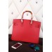 Hermes Red Clemence Birkin 40cm Handmade Bag