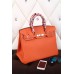 Hermes Orange Clemence Birkin 40cm Handmade Bag