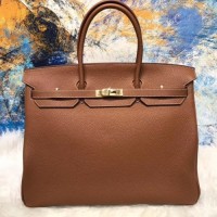 Hermes Brown Clemence Birkin 40cm Handmade Bag Hermes Brown Clemence Birkin 40cm Handmade Bag