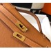 Hermes Kelly Pochette Bag In Gold Epsom Leather