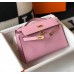 Hermes Kelly Pochette Bag In Mauve Sylvestre Epsom Leather