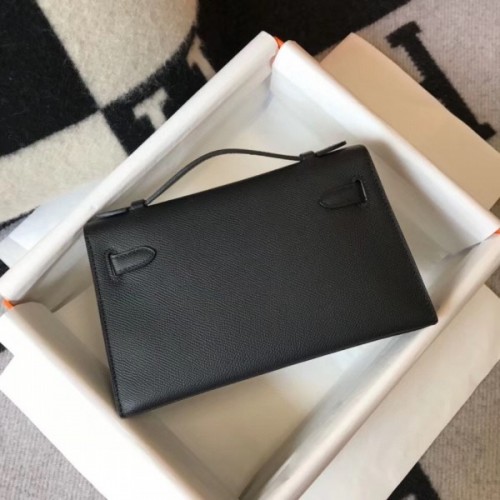 Privé Porter - Super rare Hermès Kelly Pochette in black Epsom