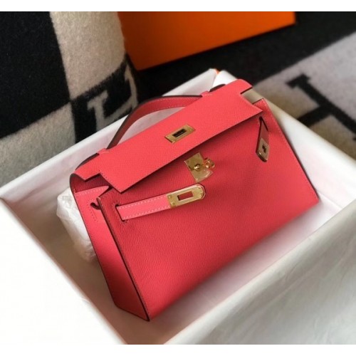 Hermès Kelly Pochette Rose Confetti Epsom Bag