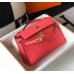 Hermes Kelly Pochette Bag In Rose Lipstick Epsom Leather