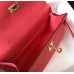 Hermes Kelly Pochette Bag In Rose Lipstick Epsom Leather