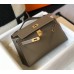 Hermes Kelly Pochette Bag In Taupe Grey Epsom Leather