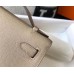 Hermes Kelly Pochette Bag In Gris Tourterelle Epsom Leather