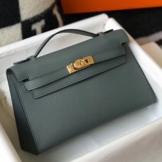 Replica Hermes Kelly Pochette Bag In Gris Tourterelle Epsom Leather