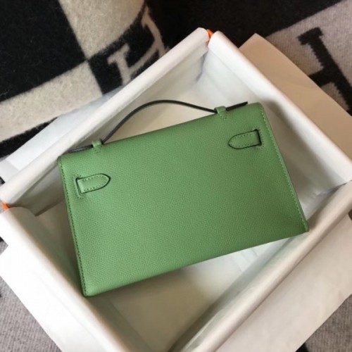 Replica Hermes Bearn Mini Wallet In Vert Criquet Epsom Leather