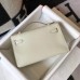 Hermes Kelly Pochette Bag In White Epsom Leather