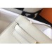 Hermes Kelly Pochette Bag In White Epsom Leather