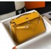 Hermes Kelly Pochette Bag In Yellow Epsom Leather