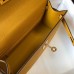 Hermes Kelly Pochette Bag In Yellow Epsom Leather