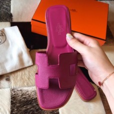 Hermes Oran Slide Sandals In Anemone Epsom Calfskin Hermes Oran Slide Sandals In Anemone Epsom Calfskin