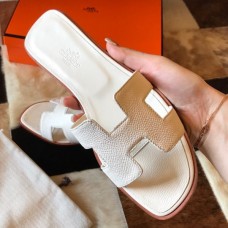 Hermes Oran Slide Sandals In Beton Epsom Calfskin Hermes Oran Slide Sandals In Beton Epsom Calfskin