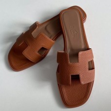 Hermes Oran Slide Sandals In Gold Clemence Leather Hermes Oran Slide Sandals In Gold Clemence Leather