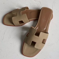 Hermes Oran Slide Sandals In Trench Epsom Calfskin Hermes Oran Slide Sandals In Trench Epsom Calfskin