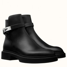 Hermes Veo Ankle Boots In Black Calfskin Hermes Veo Ankle Boots In Black Calfskin