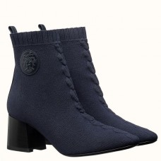 Hermes Volver 60 Ankle Boot In Blue Knit Hermes Volver 60 Ankle Boot In Blue Knit