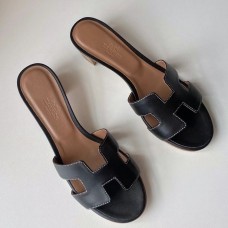 Hermes Oasis Sandals In Black Swift Leather Hermes Oasis Sandals In Black Swift Leather