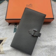 Hermes Black Togo Leather Bearn Gusset Wallet