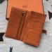 Hermes Orange Togo Leather Bearn Gusset Wallet