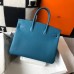 Hermes Birkin 30cm 35cm Bag In Jean Blue Clemence Leather