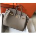 Hermes Birkin 30cm 35cm Bag In Grey Clemence Leather