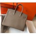 Hermes Birkin 30cm 35cm Bag In Grey Clemence Leather