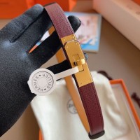 Hermes Kelly 18 Belt in Bordeaux Epsom Calfskin