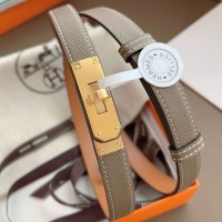 Hermes Etoupe Epsom Kelly Belt With Palladium Hardware