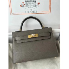 Hermes Etain Epsom Kelly Mini II 20cm Handmade Bag