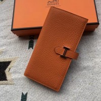 Hermes Orange Togo Leather Bearn Gusset Wallet Hermes Orange Togo Leather Bearn Gusset Wallet