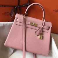 Hermes Pink Clemence Kelly 28cm Bag Hermes Pink Clemence Kelly 28cm Bag