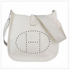 Hermes Evelyne III Bag White Hermes Evelyne III Bag White