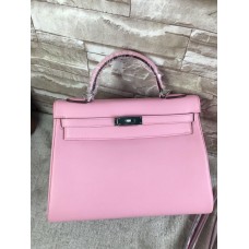 Hermes Sakura Pink Swift Kelly 32cm Retourne Handmade Bag