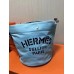 Hermes Grooming Bucket Bag In Blue Canvas