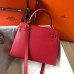 Hermes Red Epsom Kelly 25cm Sellier Handmade Bag