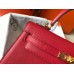 Hermes Red Epsom Kelly 25cm Sellier Handmade Bag
